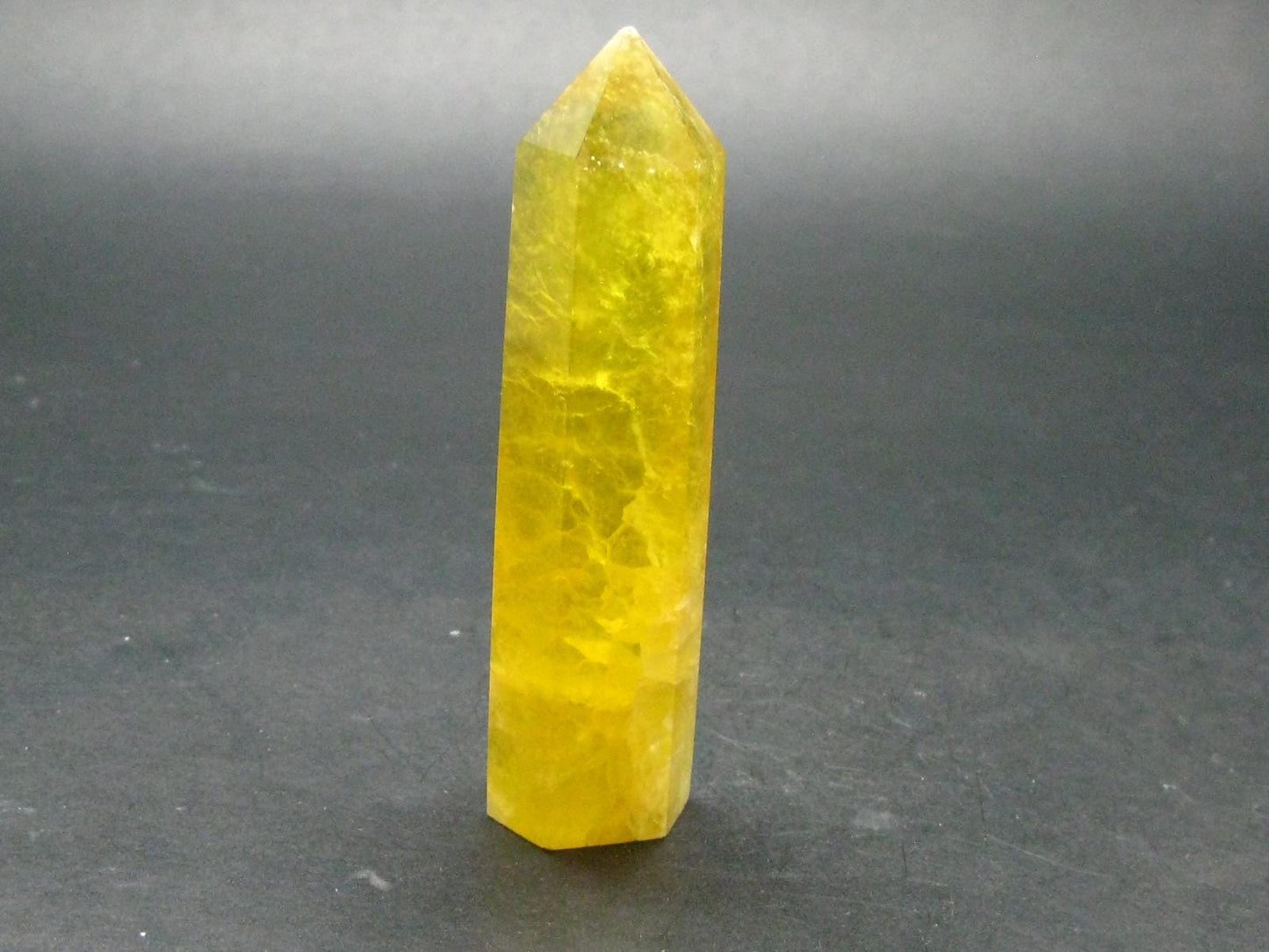 Yellow Fluorite Obelisk From China - 3.3"