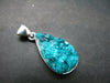 Dioptase Crystal Silver Pendant from Congo - 4.72 Grams - 1.3"