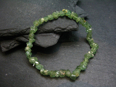 Demantoid Garnet Genuine Bracelet ~ 7 Inches ~ 6mm Crystal Beads