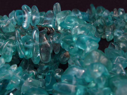 Fantastic Set of Three Natural Gemmy Neon Blue Apatite Free Form Bead Necklace from Brazil - 18'' Each