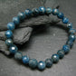 Neon Blue Apatite Genuine Bracelet ~ 7 Inches ~ 8mm Round Facetted Beads