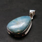 Rare Blue Larimar Pectolite Silver Plated Pendant From Dominican Republic - 1.3" - 5.64 Grams