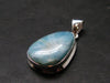 Rare Blue Larimar Pectolite Silver Plated Pendant From Dominican Republic - 1.3" - 5.64 Grams