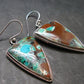 Chrysocola Silver Earrings From Arizona, USA - 1.9" - 13.88 Grams