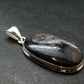 Tumbled Hypersthene Silver Plated Pendant From Canada - 1.8" - 10.0 Grams