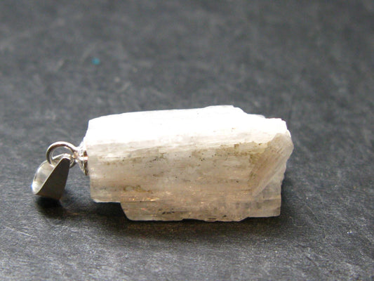 Rare Hambergite Crystal Silver Pendant From Afghanistan - 1.0" - 2.13 Grams