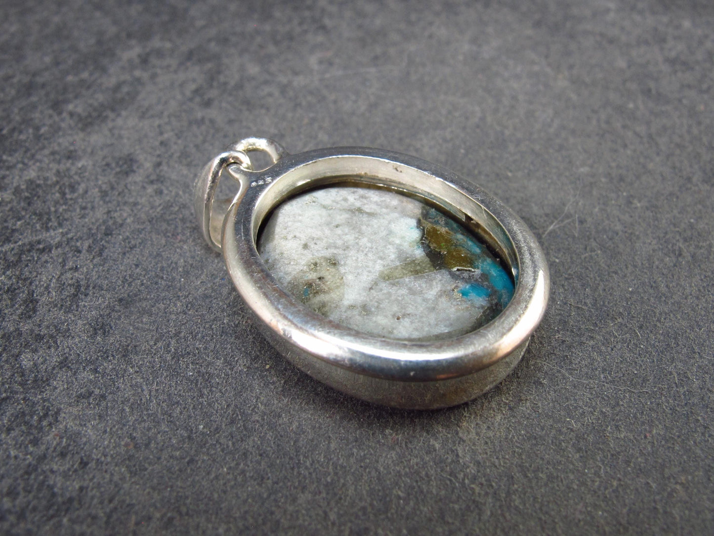 Turquoise Silver Pendant - 1.2" - 6.30 Grams