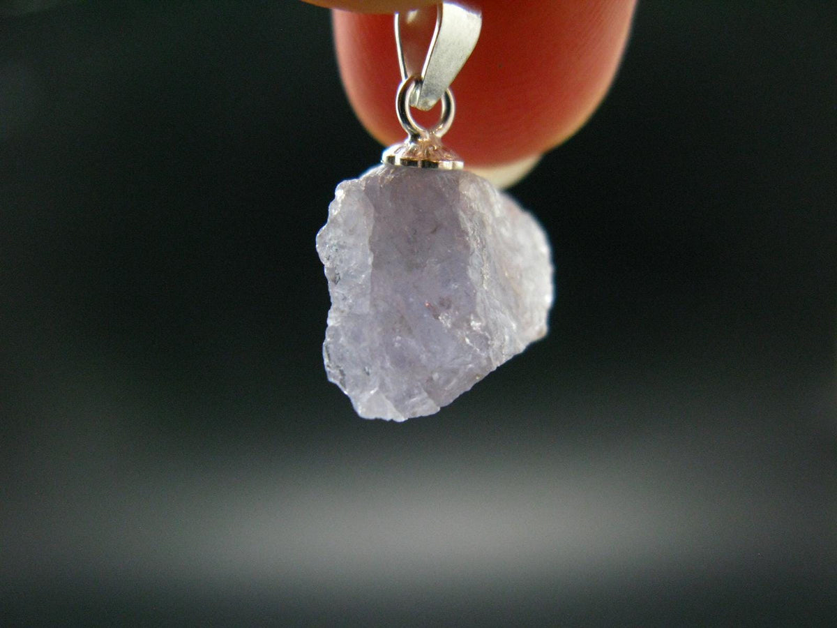 Rare Lilac Herderite Crystal Silver Pendant from Brazil - 0.7" - 1.32 Grams