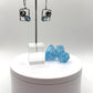 Swiss Blue Topaz Modern Geometric Dangle Earrings - Weight 5.22 Grams