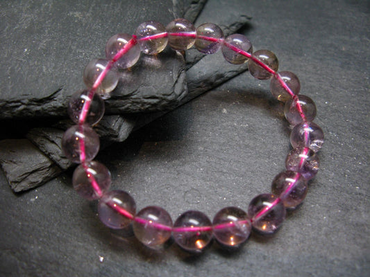 Ametrine Genuine Bracelet ~ 7 Inches ~ 10mm Round Beads