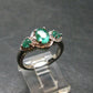Emerald Faceted Silver Ring from Colombia - 3.5275 Grams Total - Size 6