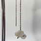 Raw Herderite Crystal Threader Earrings in Sterling Silver - 2.68g