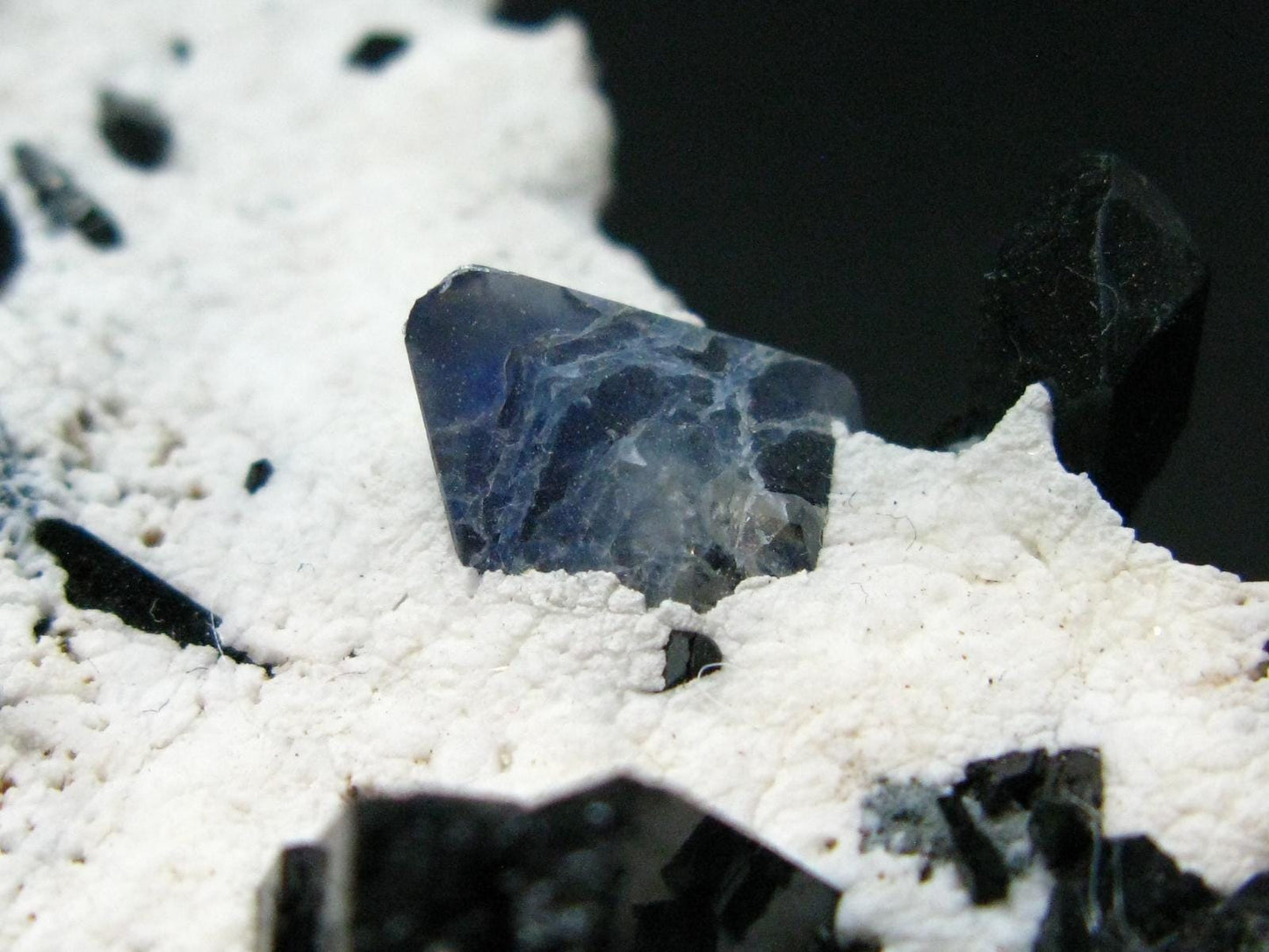 Benitoite and Neptunite on Natrolite Cluster From California - 1.5" - 10.35 Grams