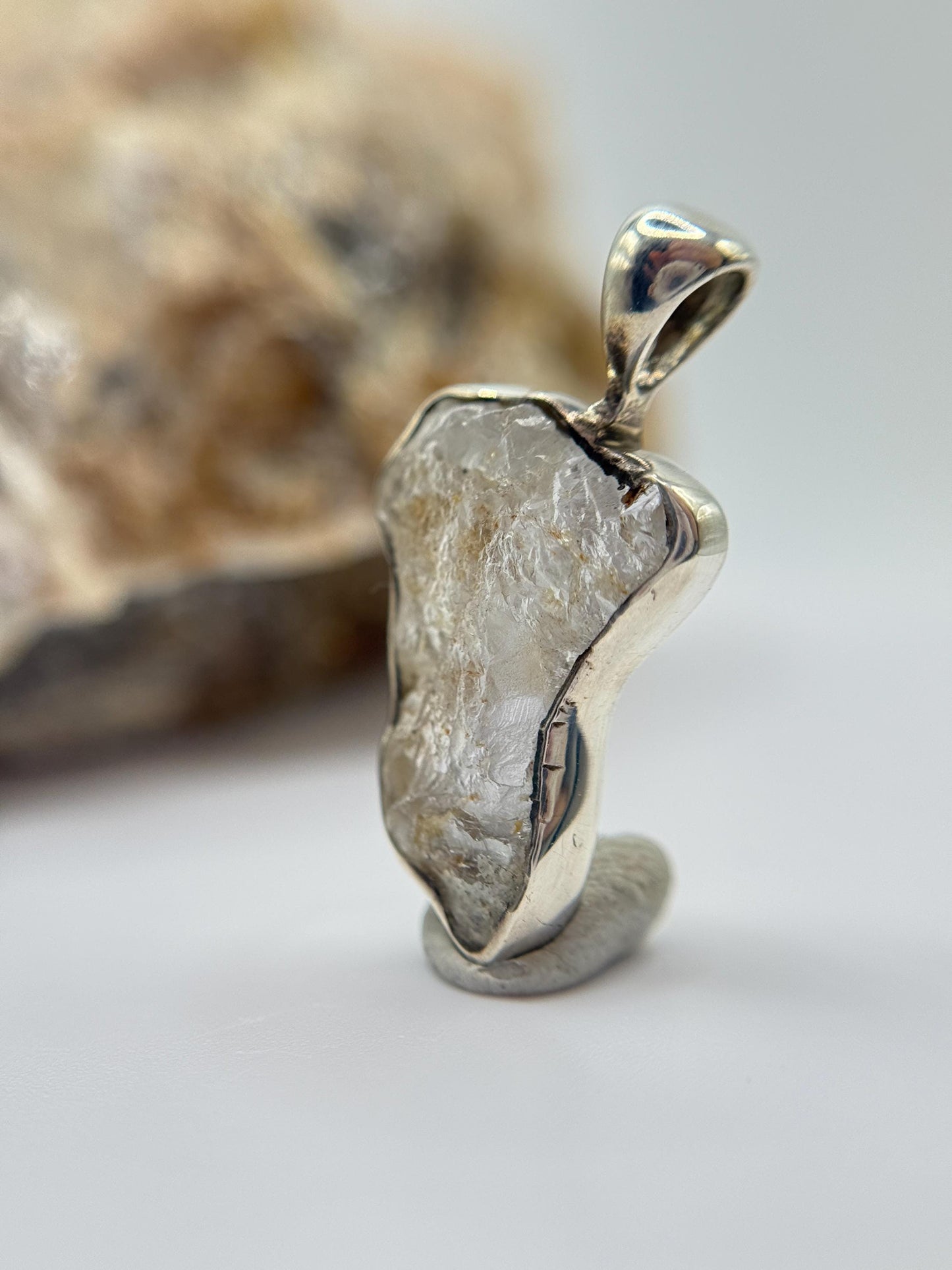 Herderite Crystal Pendant in Sterling Silver – Natural Gemstone - 1.71g