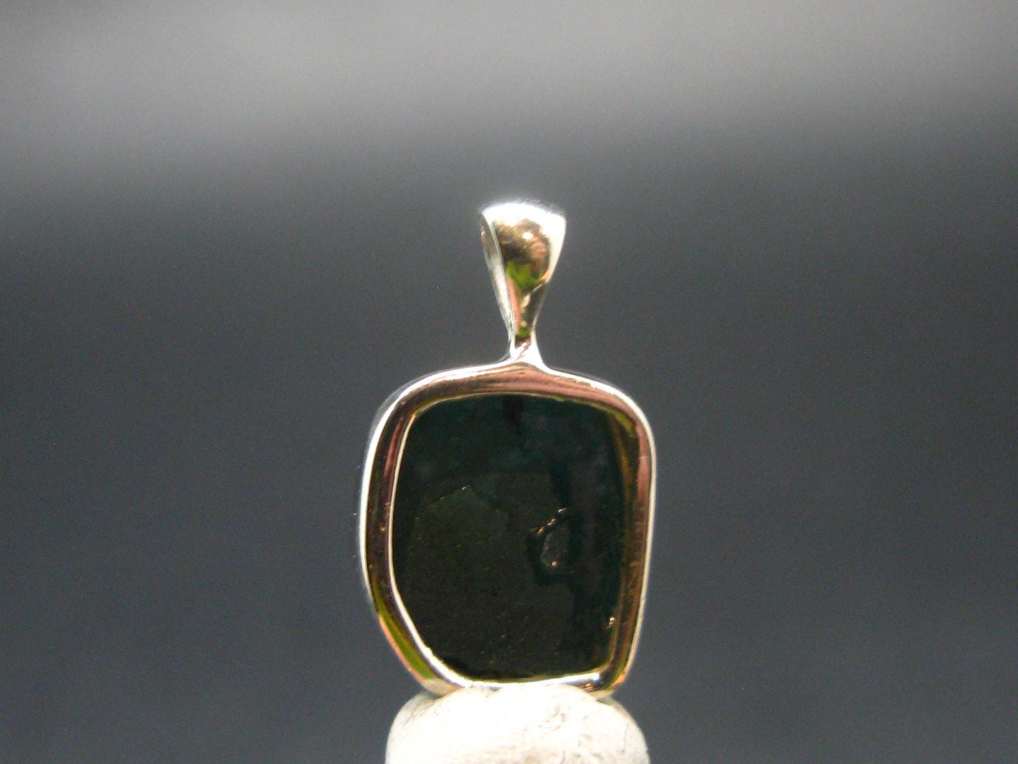 Extremely Rare Rough Grandidierite Silver Pendant From Madagascar - 0.7" - 1.44 Grams