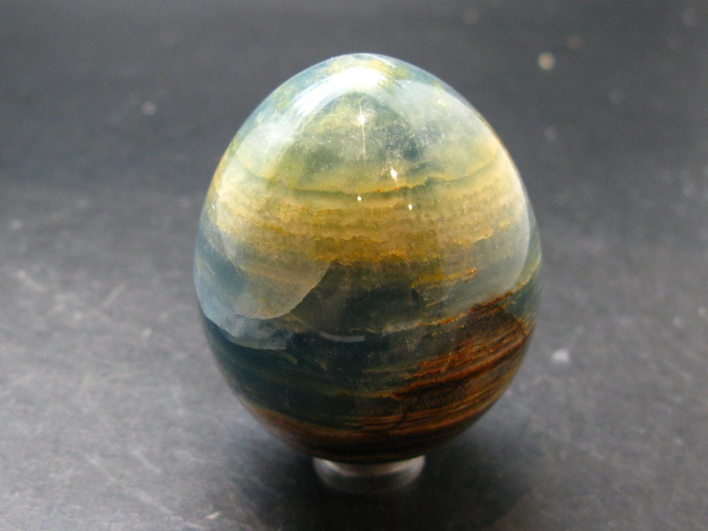 Lemurian Aquatine Blue Calcite Egg From Argentina - 2.1" - 153.67 Grams