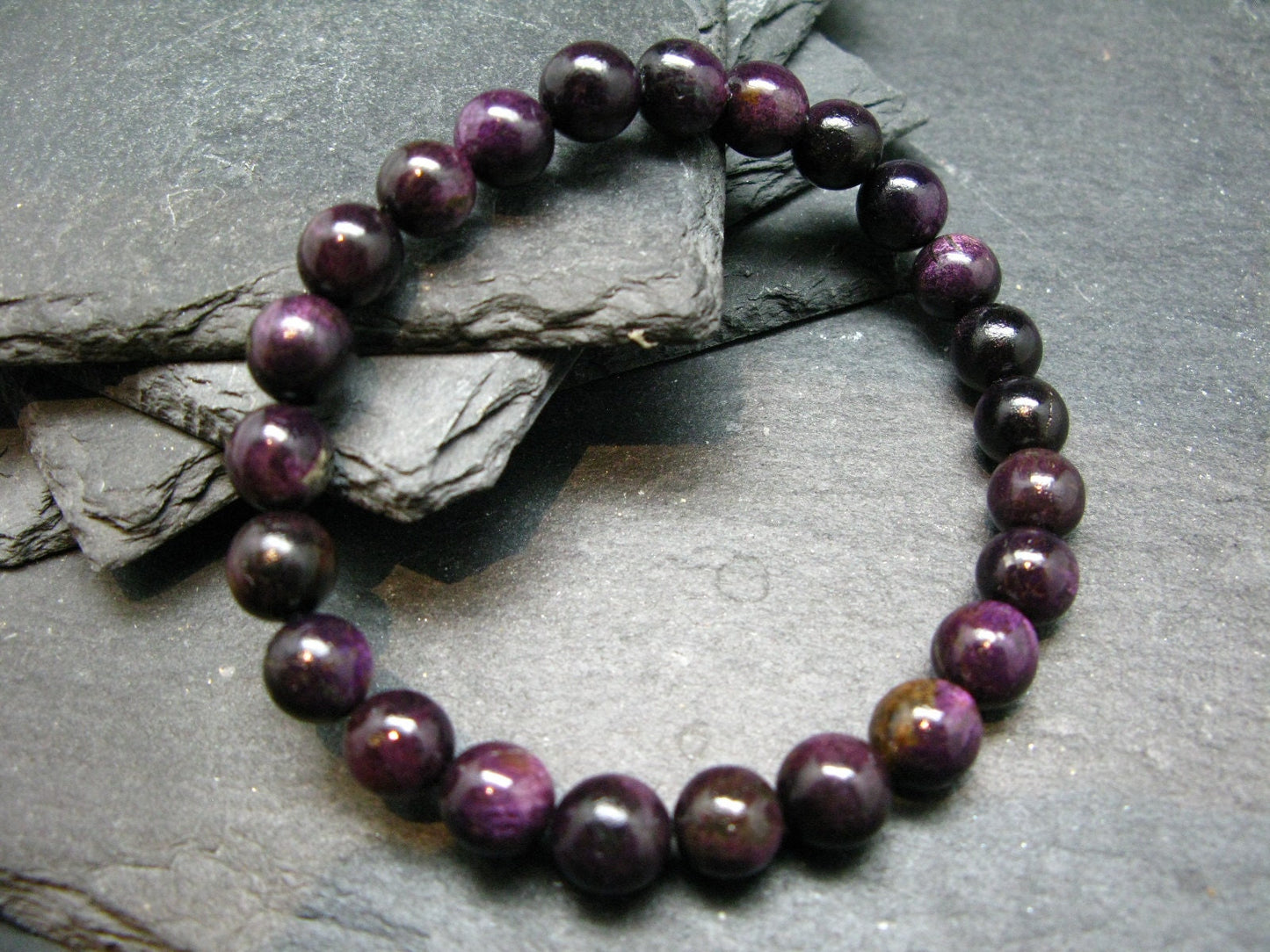 Purpurite Genuine Bracelet ~ 7 Inches ~ 8mm Round Beads