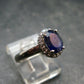 Natural Faceted Dark Blue Sapphire 925 Sterling Silver Ring - 3.08 Grams - Size 7