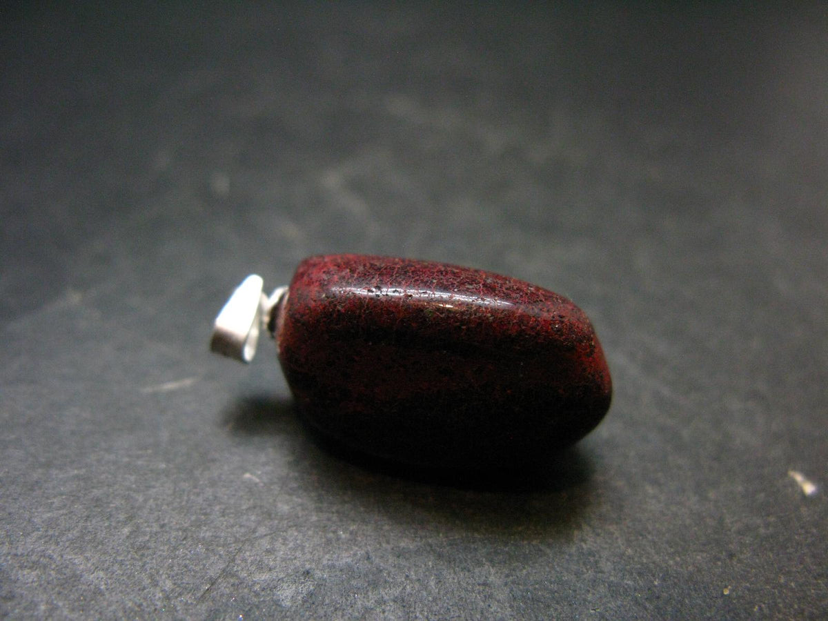 Red Cinnabar Cinabar Tumbled Pendant From Spain - 4.62 Grams - 0.1.2"