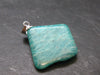 Rare Amazonite Silver Pendant From Russia - 1.1"