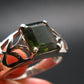 Moldavite Tektite Silver Ring from Czech Republic - Size 11.75 - 7.09 Grams