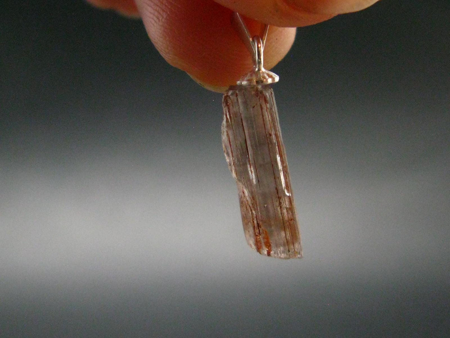 Purple Scapolite Pendant in SS From Afghanistan - 0.9" - 0.97 Grams