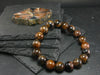 Andalusite Chiastolite Genuine Bracelet ~ 7 Inches ~ 10mm Round Beads