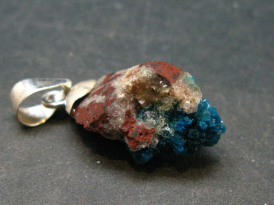 Cavansite Crystal Pendant In Sterling Silver From India - 1.2"