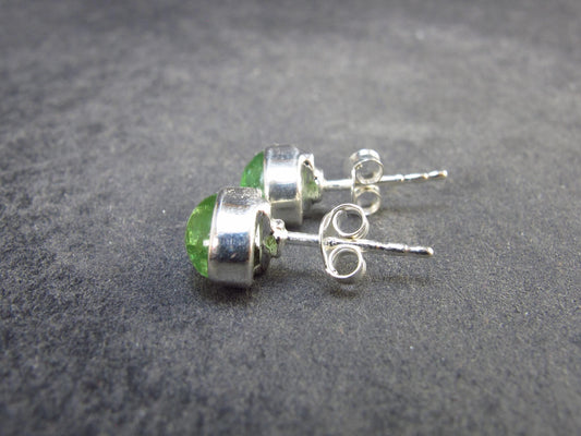 Tsavorite Gem Green Garnet Sterling Silver Earrings from Tanzania - 1.80 Grams