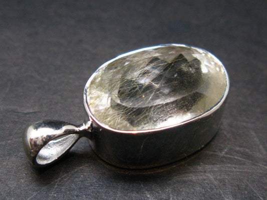 Gem Phenakite Phenacite Facetted Pendant from Madagascar - 4.92 Grams - 1.1"