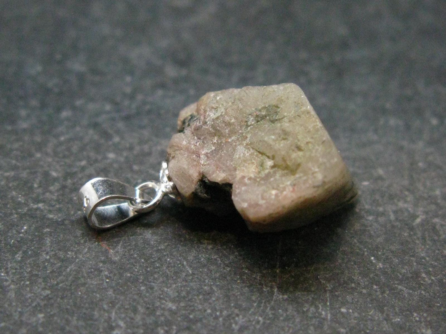 Phenakite Phenacite Crystal Silver Pendant From Brazil - 0.8" - 2.43 Grams