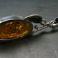 Natural Baltic Amber 925 Silver Pendant - 2.1"
