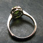 Natural Faceted Peridot Olivine Sterling Silver Ring - 2.66 Grams - Size 7