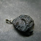 Tibetan Black Tektite Silver Pendant From Tibet - 1.2" - 4.60 Grams