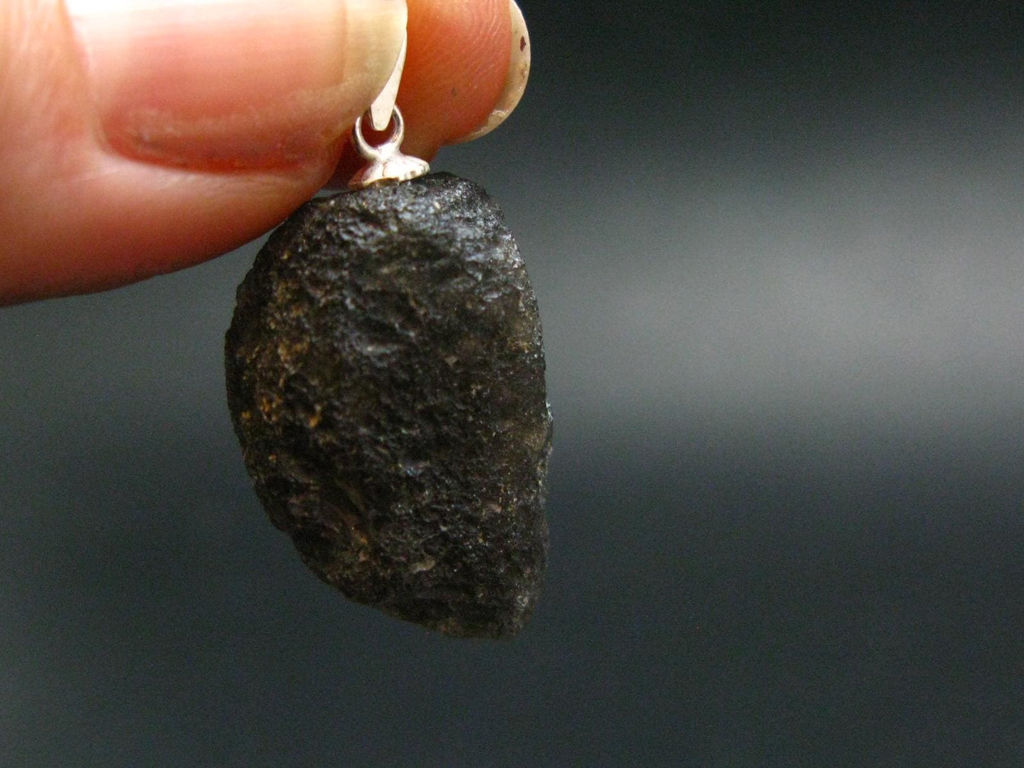 Rare Saffordite Cintamani Stone Pseudotektite Pendant from Arizona USA - 23.50 Carats - 1.2"
