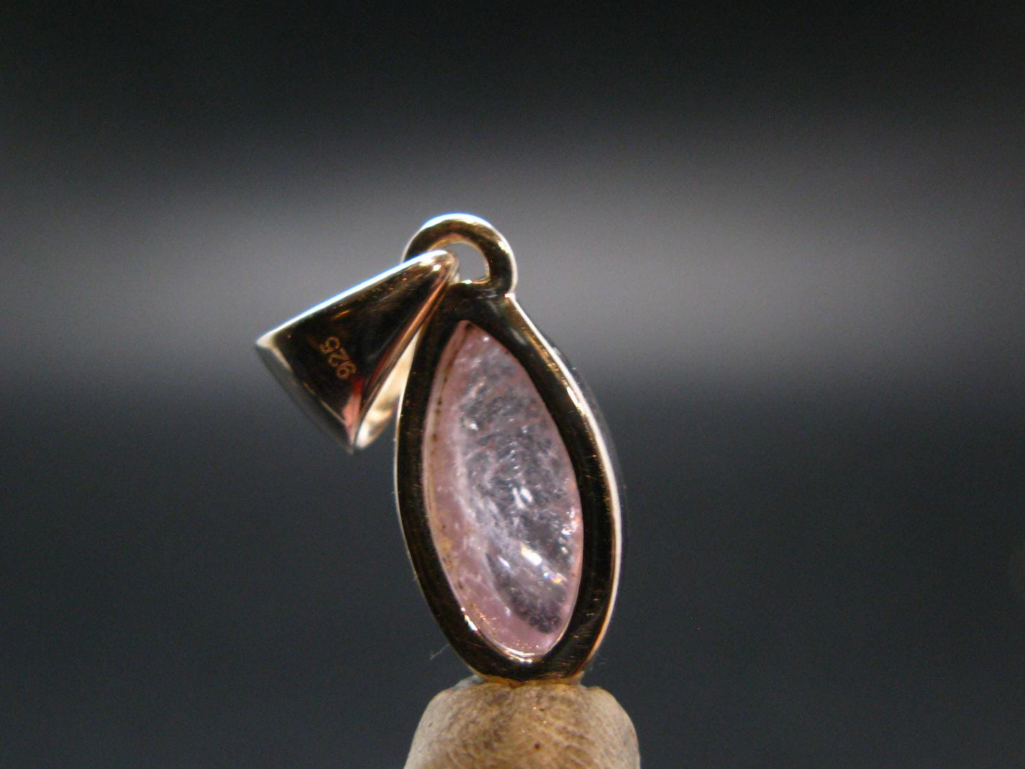 Pink Morganite Silver Pendant From Brazil - 0.9" - 1.92 Grams