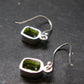 Peridot Olivine Crystal Sterling Silver Earrings From Pakistan - 0.9" - 2.55 Grams