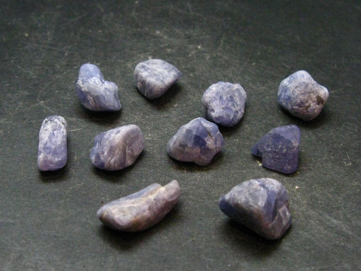 Lot of 10 Gem Tanzanite Zoisite Tumbled Pieces From Tanzania - 19.91 Grams