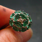 Emerald Faceted Silver Ring from Colombia - 3.40 Grams Total - Size 7