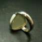 Natural Gem Raw Libyan Desert Glass Tektite Sterling Silver Ring from Libya - Size 7 - 10.19 Grams