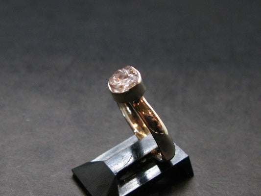 Gray Herderite Silver Ring from Africa - Size 7 - 1.84 Grams
