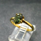 Moldavite Gold Plated Silver Facetted Ring - Size 7.75 - 1.89 Grams