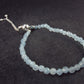 Lightweight Sparkly Faceted Aquamarine Tiny Beads Silver Bracelet from Brazil - Size adjustable - 2.72 Grams