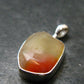 Raw Fire Opal Sterling Silver Pendant From Mexico - 0.8" - 1.55 Grams