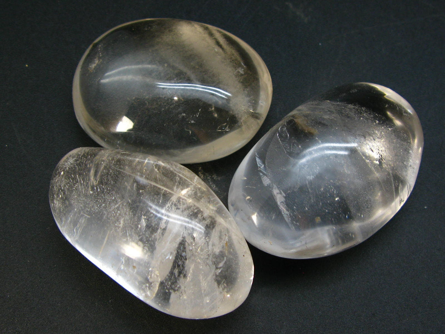 Pliny the Elder and Quartz!! Lot of Three Clear Quartz Polished Palmstone From Madagascar
