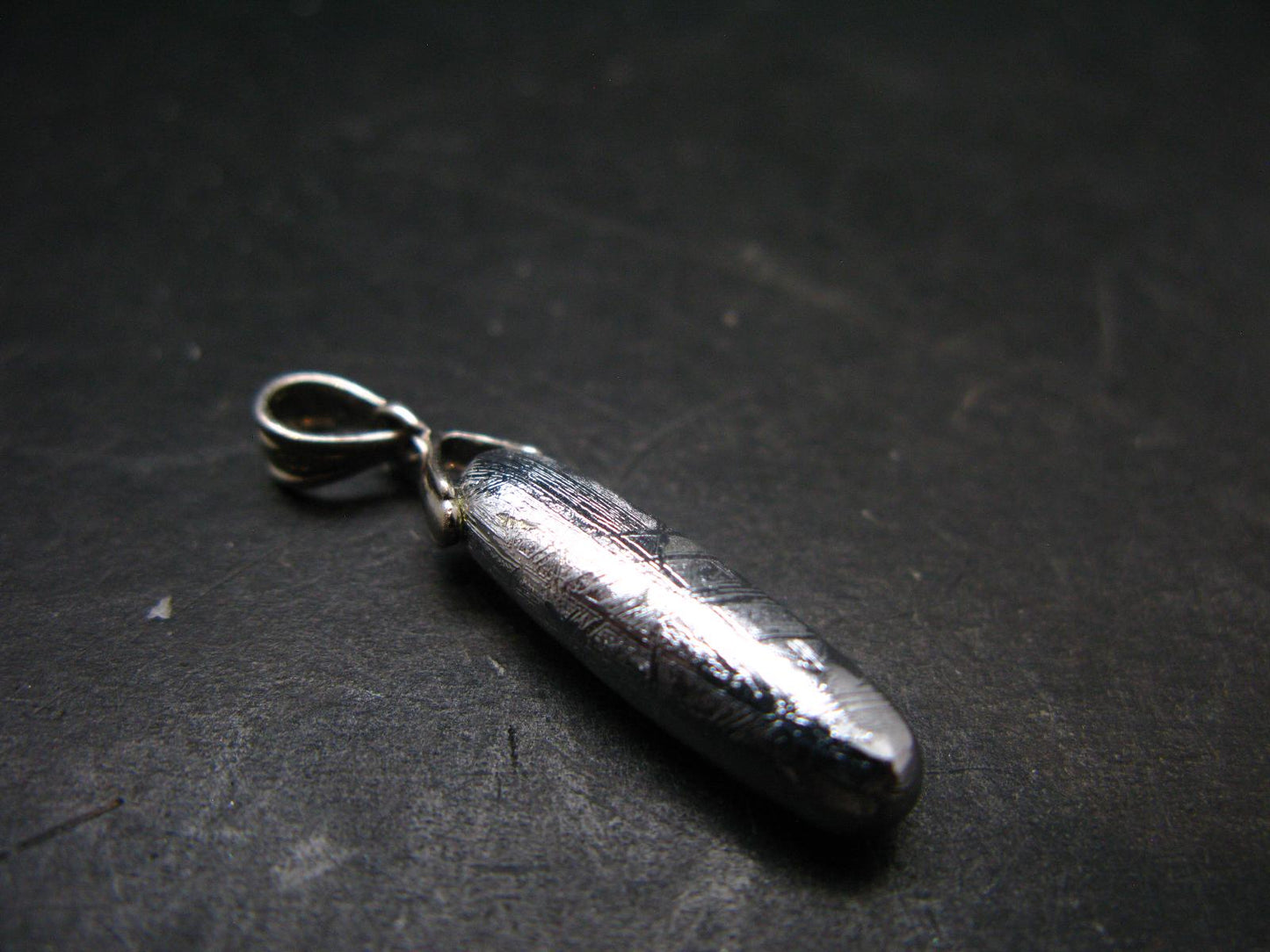 Muonionalusta Meteorite Silver Pendant from Sweden - 1.5" - 5.5 Grams