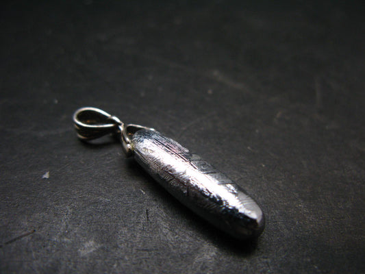 Muonionalusta Meteorite Silver Pendant from Sweden - 1.5" - 5.5 Grams
