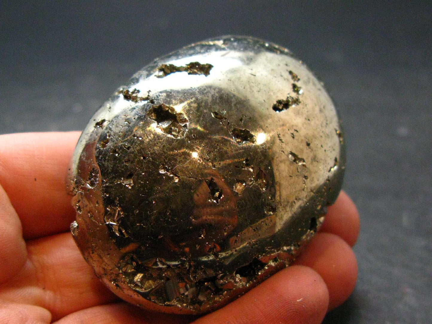 Pyrite Crystallized Tumbled Stone From Peru - 2.1" - 133.83 Grams