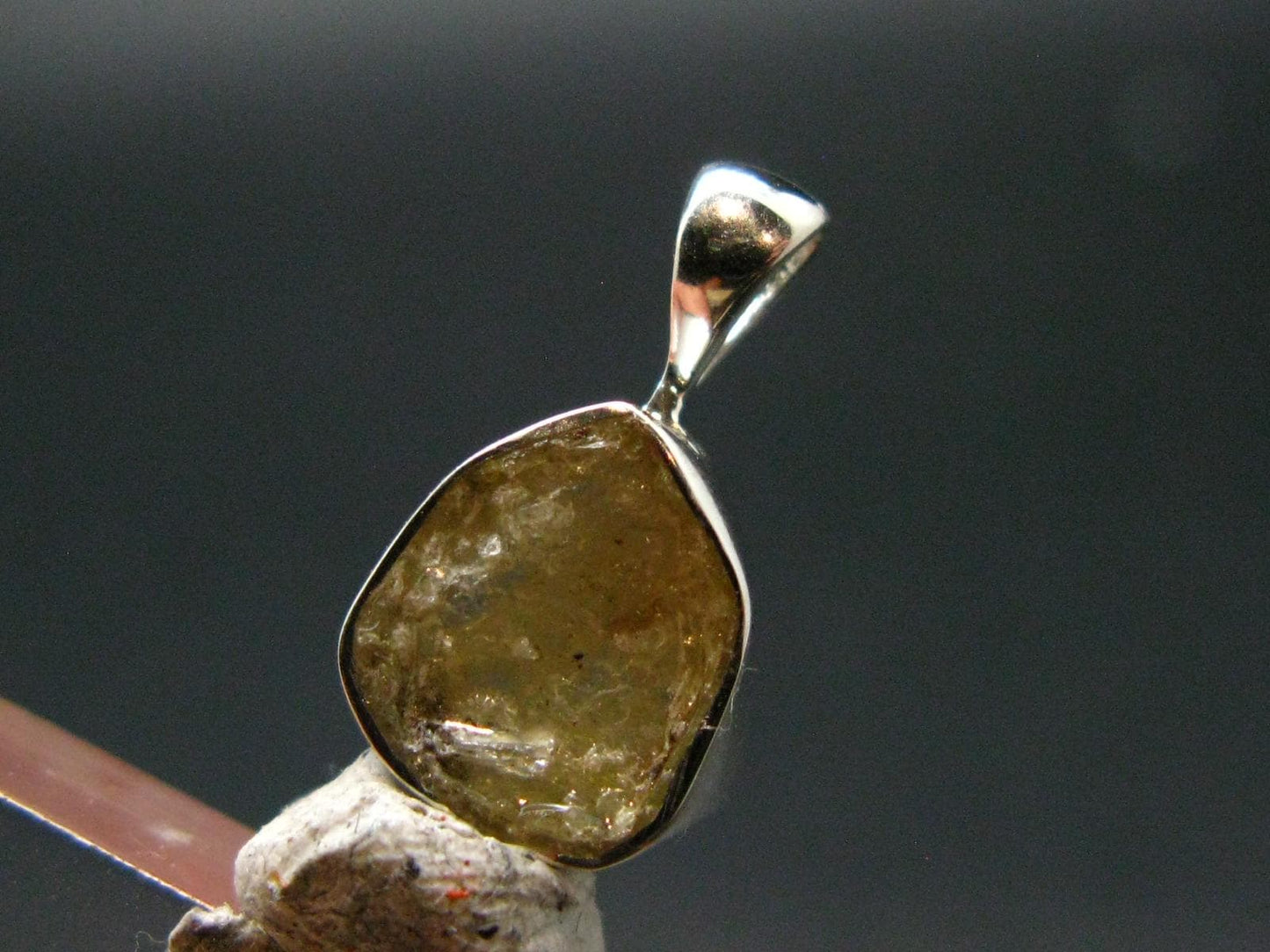 Rhodizite Rhodozite Crystal Silver Pendant from Madagascar - 0.6" - 1.0 Grams