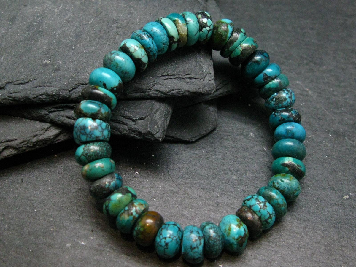 Turquoise Genuine Untreated Bracelet ~ 7 Inches ~ 10mm Rondelle Beads